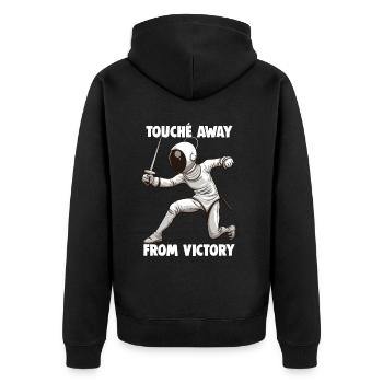 Masque Fencer Sport Design Sur Jeu Sur L’escrime De Combat - Veste à capuche bio Premium Unisexe - noir - Dos - Nico (187cm)