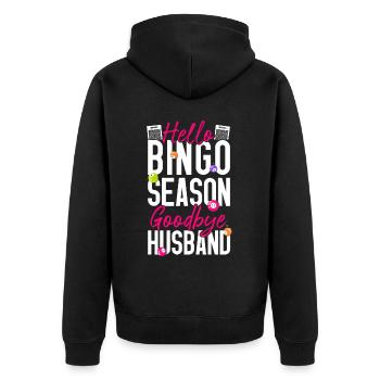 Bingo Player Husband Wife Hello - Unisex Premium Organic Zip Hoodie - black - Back - Nico (187cm)