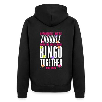 Bingo Player Friends Besties - Unisex Premium Bio Zip Hoodie - Schwarz - Hinten - Nico (187cm)