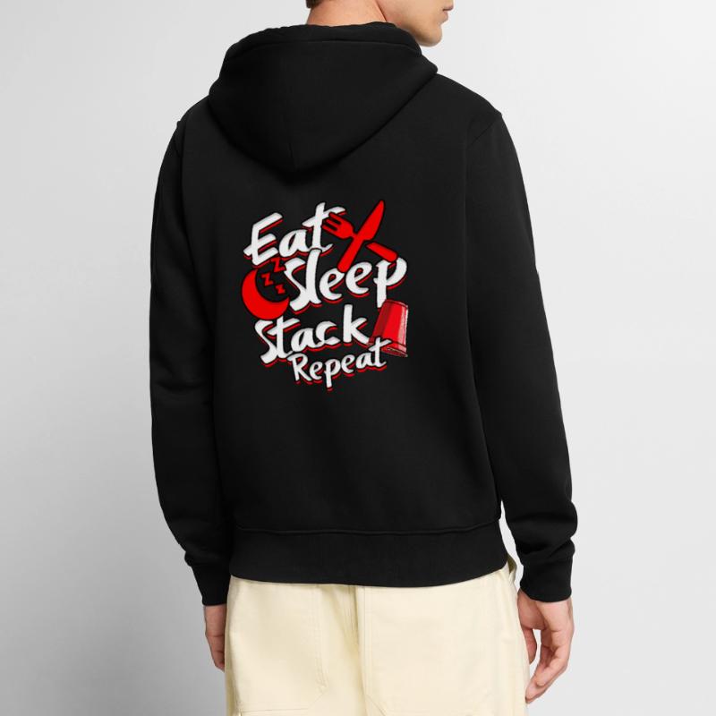 Sport Stacking Cup Stacking Eat Sleep Stack Repeat Unisex Premium Bio Zip Hoodie
