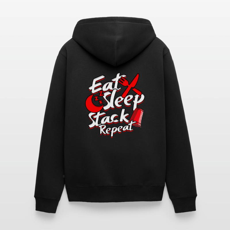 Sport Stacking Cup Stacking Eat Sleep Stack Repeat Unisex Premium Bio Zip Hoodie