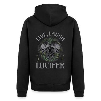 Live Love Lucifer Goth Festival Death Metal - Unisex Premium Organic Zip Hoodie - black - Back - Nico (187cm)