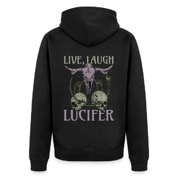 Live Love Lucifer Goth Festival Death Metal - Unisex Premium Organic Zip Hoodie - black - Back - Nico (187cm)