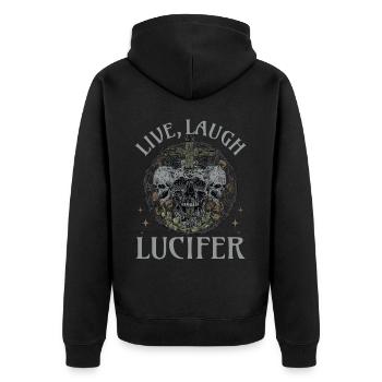 Live Love Lucifer Goth Festival Death Metal - Unisex Premium Organic Zip Hoodie - black - Back - Nico (187cm)