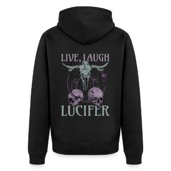 Live Love Lucifer Goth Festival Death Metal - Unisex Premium Organic Zip Hoodie - black - Back - Nico (187cm)