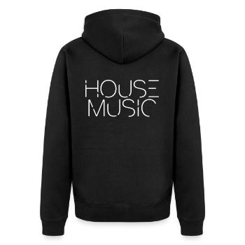 House Music, EDM, Rave, DJ, Electro, Deep House, Lover - Unisex Premium Organic Zip Hoodie - black - Back - Nico (187cm)
