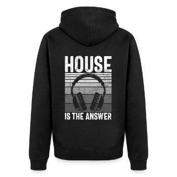 House Music EDM Rave DJ Electro Deep House Lover - Unisex Premium Organic Zip Hoodie - black - Back - Nico (187cm)