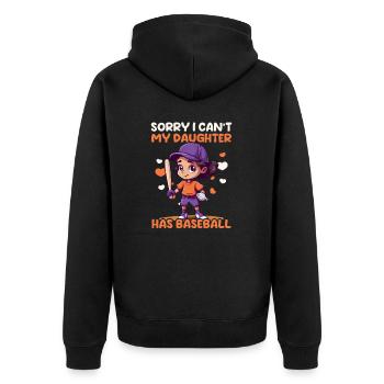 Baseball Papa Ne Peut Pas Fille De Baseball Avoir Baseball - Veste à capuche bio Premium Unisexe - noir - Dos - Nico (187cm)