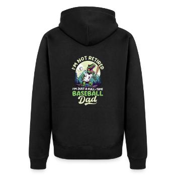 Baseball-Vater nicht im Ruhestand Baseball-Vater - Unisex Premium Bio Zip Hoodie - Schwarz - Hinten - Nico (187cm)