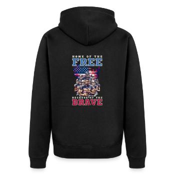 4 Juillet Football Maison De Libre Parce Que Courageux - Veste à capuche bio Premium Unisexe - noir - Dos - Nico (187cm)