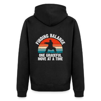 Cool Tai Chi Art For Grandpa Men, Martial Arts Tai - Unisex Premium Organic Zip Hoodie - black - Back - Nico (187cm)