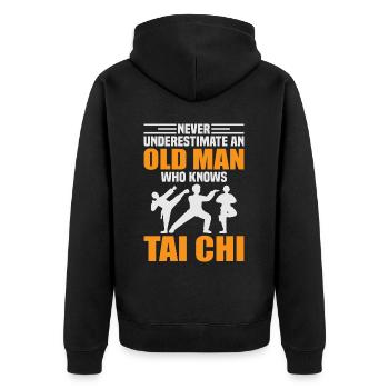 Art du Tai Chi pour les grands-pères, art martial Tai Chi - Veste à capuche bio Premium Unisexe - noir - Dos - Nico (187cm)