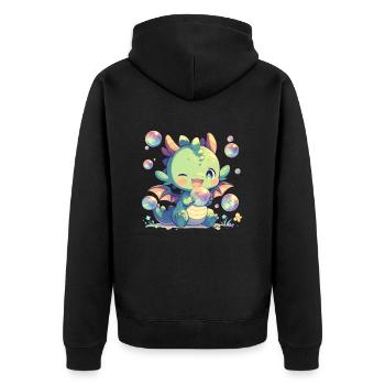Dragon Bubbles Kawaii Dragon Enfants - Veste à capuche bio Premium Unisexe - noir - Dos - Nico (187cm)
