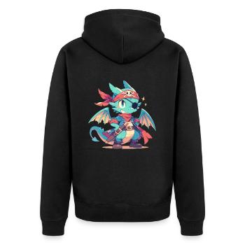 Dragon Pirate Kawaii Dragon Enfants - Veste à capuche bio Premium Unisexe - noir - Dos - Nico (187cm)