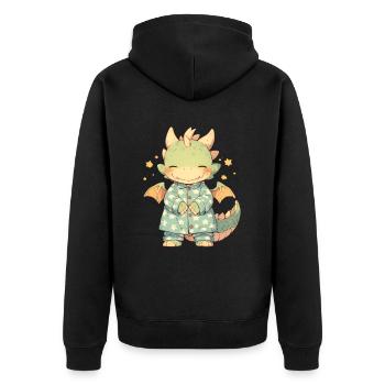 Pyjama Dragon Kawaii Dragon Enfants - Veste à capuche bio Premium Unisexe - noir - Dos - Nico (187cm)