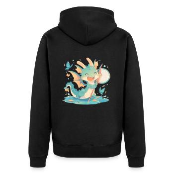 Dragon Butterfly Kawaii Dragon Enfants - Veste à capuche bio Premium Unisexe - noir - Dos - Nico (187cm)