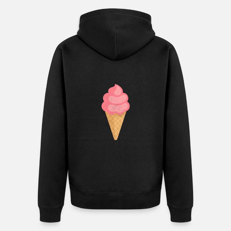 Eiscreme - Unisex Premium Bio Zip Hoodie - Schwarz