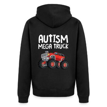 Autismus - Unisex Premium Bio Zip Hoodie - Schwarz - Hinten - Nico (187cm)