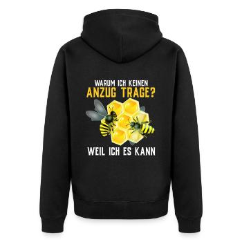 Beekeeper Tshirt Honey Bee Beekeeping Beekeeper - Unisex Premium Organic Zip Hoodie - black - Back - Nico (187cm)