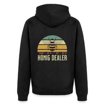 Beekeeper Tshirt Honey Bee Beekeeping Beekeeper - Unisex Premium Organic Zip Hoodie - black - Back - Nico (187cm)
