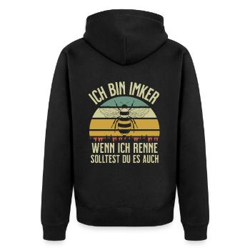 Beekeeper Tshirt Honey Bee Beekeeping Beekeeper - Unisex Premium Organic Zip Hoodie - black - Back - Nico (187cm)