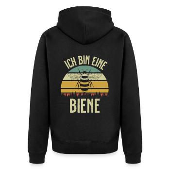 Beekeeper Tshirt Honey Bee Beekeeping Beekeeper - Unisex Premium Organic Zip Hoodie - black - Back - Nico (187cm)