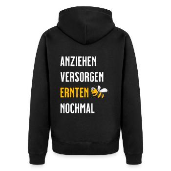 Beekeeper Tshirt Honey Bee Beekeeping Beekeeper - Unisex Premium Organic Zip Hoodie - black - Back - Nico (187cm)