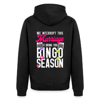 Bingo Player Husband Wife Marriage - Unisex Premium Bio Zip Hoodie - Schwarz - Hinten - Nico (187cm)