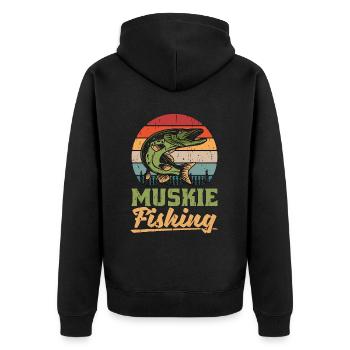 Pêche au maskinongé Poisson prédateur Pêcheur de maskinongé - Veste à capuche bio Premium Unisexe - noir - Dos - Nico (187cm)