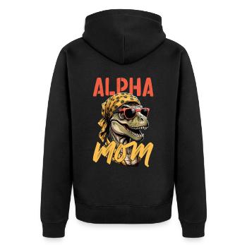 Maman alpha Drôle Dinosaure Iconique Maman - Veste à capuche bio Premium Unisexe - noir - Dos - Nico (187cm)