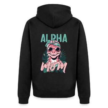 Alpha Maman Drôle Dinosaure Maman Dinos Cool - Veste à capuche bio Premium Unisexe - noir - Dos - Nico (187cm)