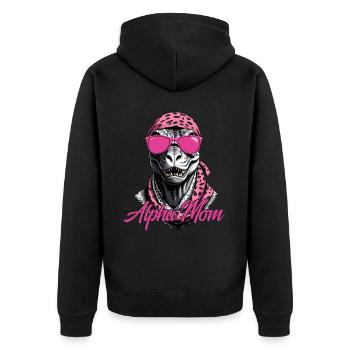 Alpha Maman Drôle Dinosaure Mère Icône - Veste à capuche bio Premium Unisexe - noir - Dos - Nico (187cm)