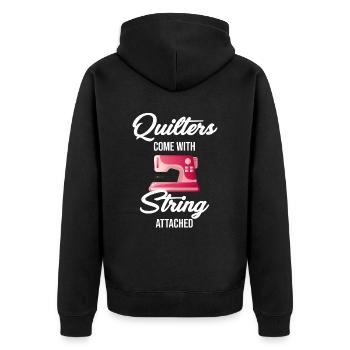 Les courtepointes sont attachées avec des ficelles - Veste à capuche bio Premium Unisexe - noir - Dos - Nico (187cm)