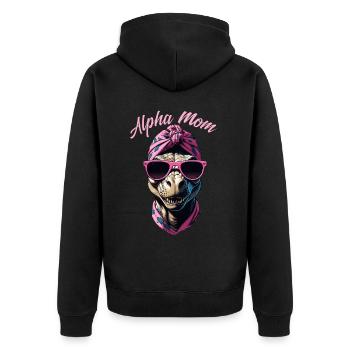 Maman alpha Drôle Dinosaure Iconique Maman - Veste à capuche bio Premium Unisexe - noir - Dos - Nico (187cm)