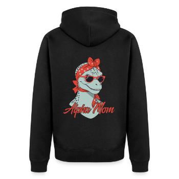 Alpha Maman Drôle Dinosaure Maman Cool Dinosaure - Veste à capuche bio Premium Unisexe - noir - Dos - Nico (187cm)