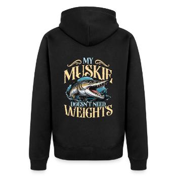 Pêche au maskinongé Mon maskinongé n’a pas besoin de canne à pêche - Veste à capuche bio Premium Unisexe - noir - Dos - Nico (187cm)