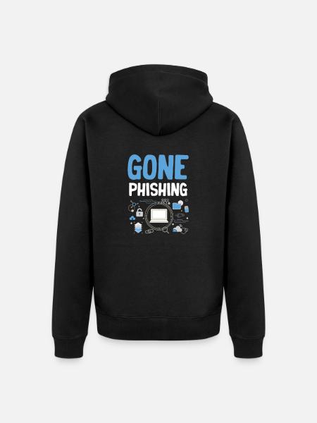 Gone Phishing Drôle - Veste à capuche bio Premium Unisexe - noir