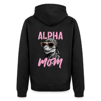Alpha Mom Drôle Dinosaure Maman Style Dinosaure - Veste à capuche bio Premium Unisexe - noir - Dos - Nico (187cm)