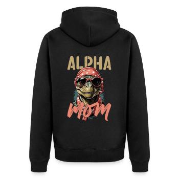 Maman alpha Drôle Dinosaure Iconique Maman - Veste à capuche bio Premium Unisexe - noir - Dos - Nico (187cm)