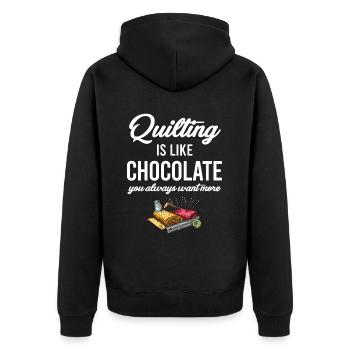 Le matelassage, c’est comme le chocolat, on en veut toujours plus - Veste à capuche bio Premium Unisexe - noir - Dos - Nico (187cm)