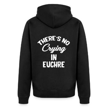Es Gibt Kein Weinen In Euchre Casino Dealer - Unisex Premium Bio Zip Hoodie - Schwarz - Hinten - Nico (187cm)