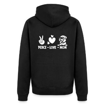 Wheaten Terrier Peace Love Dog Maman - Veste à capuche bio Premium Unisexe - noir - Dos - Nico (187cm)