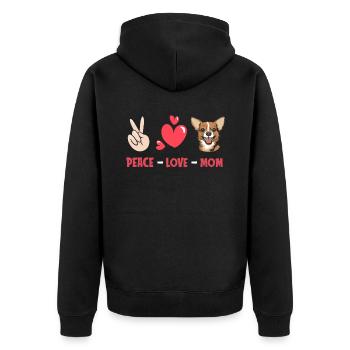 Chihuahua Paix Amour Chien Maman - Veste à capuche bio Premium Unisexe - noir - Dos - Nico (187cm)