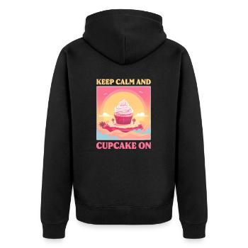 Amateur de cupcakes Keep Calm et Cupcake On - Veste à capuche bio Premium Unisexe - noir - Dos - Nico (187cm)