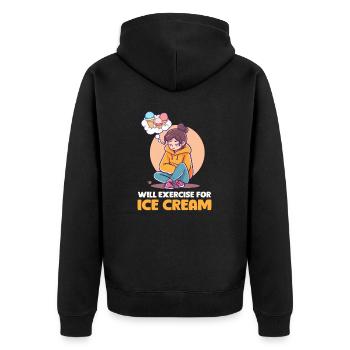 L’amateur de crème glacée fera de l’exercice pour la crème glacée - Veste à capuche bio Premium Unisexe - noir - Dos - Nico (187cm)