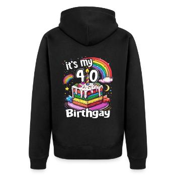 It's my birthgay birth-gay lgbt gay - Unisex Premium Organic Zip Hoodie - black - Back - Nico (187cm)