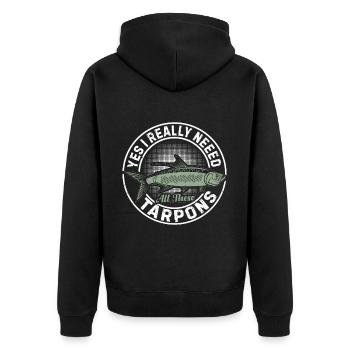 Tarpon Fishing Fishing Fisherman Anglers - Unisex Premium Bio Zip Hoodie - Schwarz - Hinten - Nico (187cm)