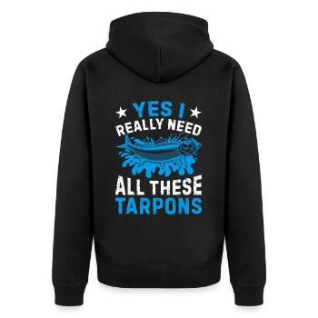 Tarpon Fishing Fishing Fisherman Anglers - Unisex Premium Bio Zip Hoodie - Schwarz - Hinten - Nico (187cm)