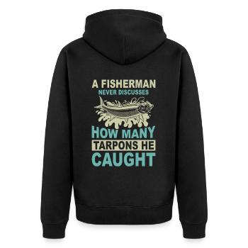 Tarpon Fishing Fishing Fisherman Anglers - Unisex Premium Bio Zip Hoodie - Schwarz - Hinten - Nico (187cm)