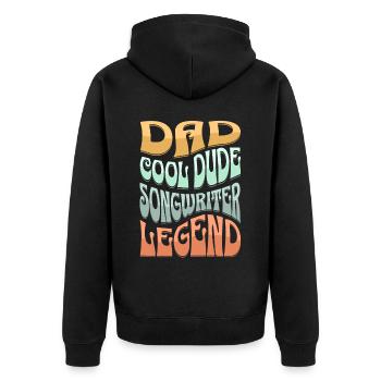 Papa Auteur-compositeur - Veste à capuche bio Premium Unisexe - noir - Dos - Nico (187cm)